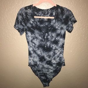 American Eagle Outfitters Black Tye Dye Bodysuit
